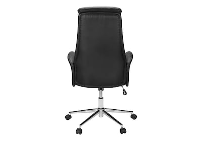 Monarch Specialties Inc. Ergonomic Faux Leather Swivel Executive Chair, Black (I 7344)