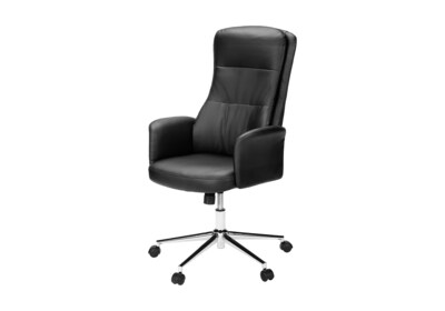 Monarch Specialties Inc. Ergonomic Faux Leather Swivel Executive Chair, Black (I 7323)