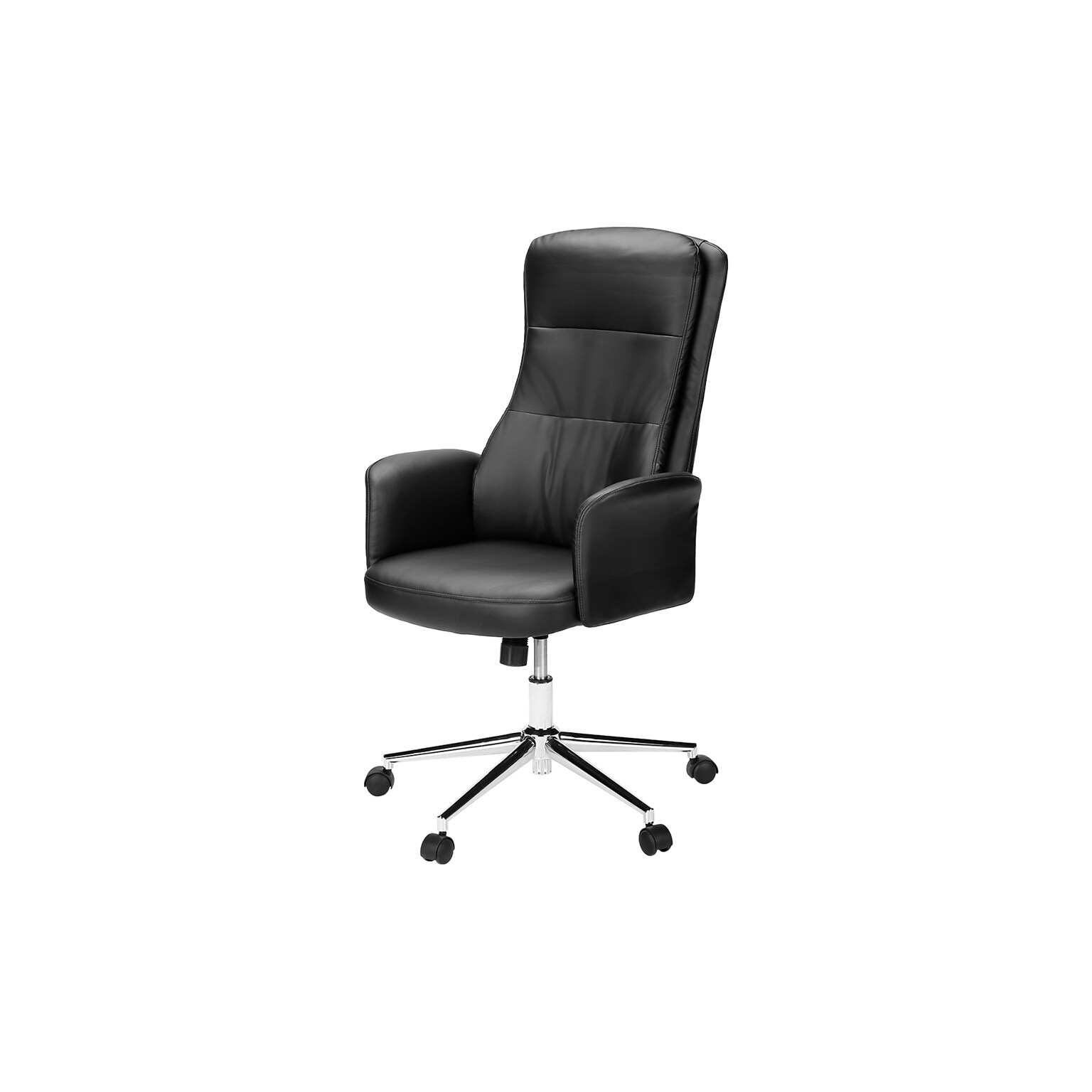 Monarch Specialties Inc. Ergonomic Faux Leather Swivel Executive Chair, Black (I 7323)