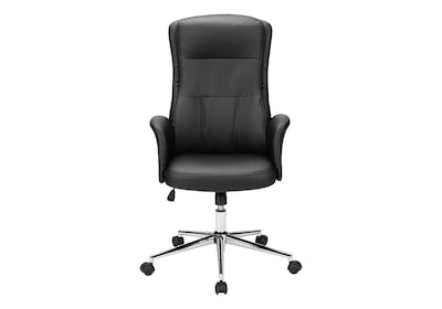Monarch Specialties Inc. Ergonomic Faux Leather Swivel Executive Chair, Black (I 7323)