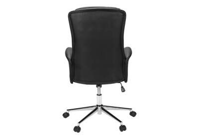 Monarch Specialties Inc. Ergonomic Faux Leather Swivel Executive Chair, Black (I 7323)