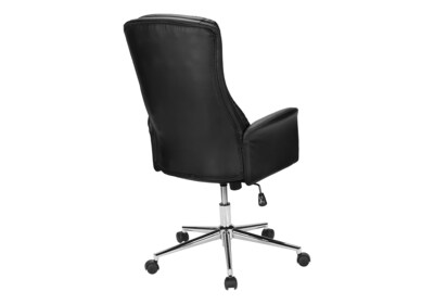 Monarch Specialties Inc. Ergonomic Faux Leather Swivel Executive Chair, Black (I 7323)