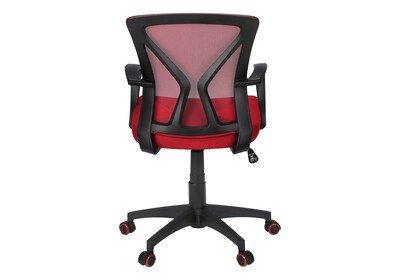 Monarch Specialties Inc. Ergonomic Mesh Swivel Computer and Desk Chair, Red/Black (I 7357)