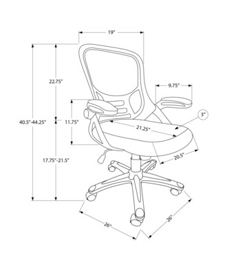 Monarch Specialties Inc. Ergonomic Mesh Swivel Computer and Desk Chair, Black (I 7367)