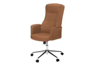 Monarch Specialties Inc. Ergonomic Faux Leather Swivel Executive Chair, Brown (I 7378)