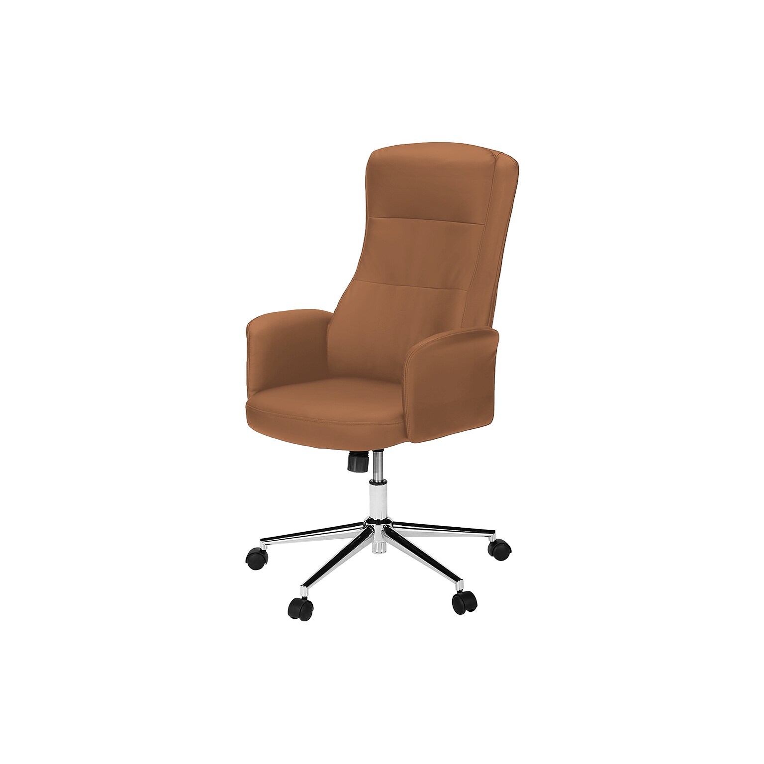 Monarch Specialties Inc. Ergonomic Faux Leather Swivel Executive Chair, Brown (I 7378)