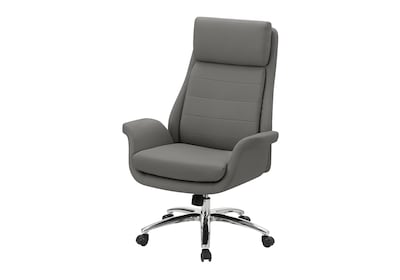 Monarch Specialties Inc. Ergonomic Faux Leather Swivel Executive Chair, Dark Grey (I 7252)