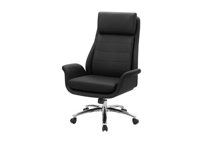 Monarch Specialties Inc. Ergonomic Faux Leather Swivel Executive Chair, Black (I 7253)
