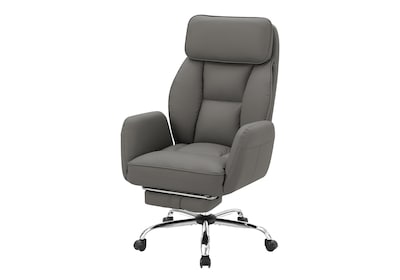 Monarch Specialties Inc. Ergonomic Faux Leather Swivel Executive Chair, Dark Grey (I 7274)