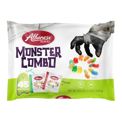 Albanese Monster Combo Halloween Gummy Candy, Assorted Flavors, 1.4 lbs., 45 Pieces (53552)