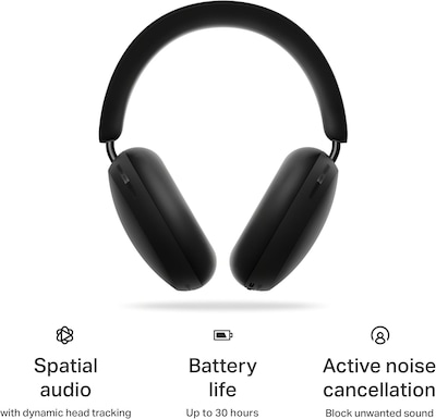 Sonos Ace Wireless Over-Ear Headphones, Bluetooth, Black (ACEG1US1BLK)