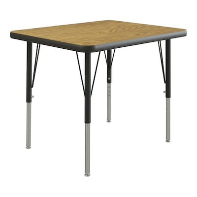 Correll Rectangular Activity Table, 24 x 30, Height Adjustable, Medium Oak (A2430-REC-06-09-09)