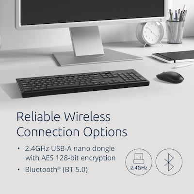 Kensington KM270 EQ Rechargeable Desktop Set, Keyboard and Mouse, Wireless, Black (K75560NA)