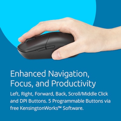 Kensington MY430 EQ Rechargeable Mouse, Wireless, Multi-Device, Black