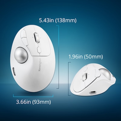 Kensington Pro Fit Ergo TB550 Trackball, White (K72180WW)
