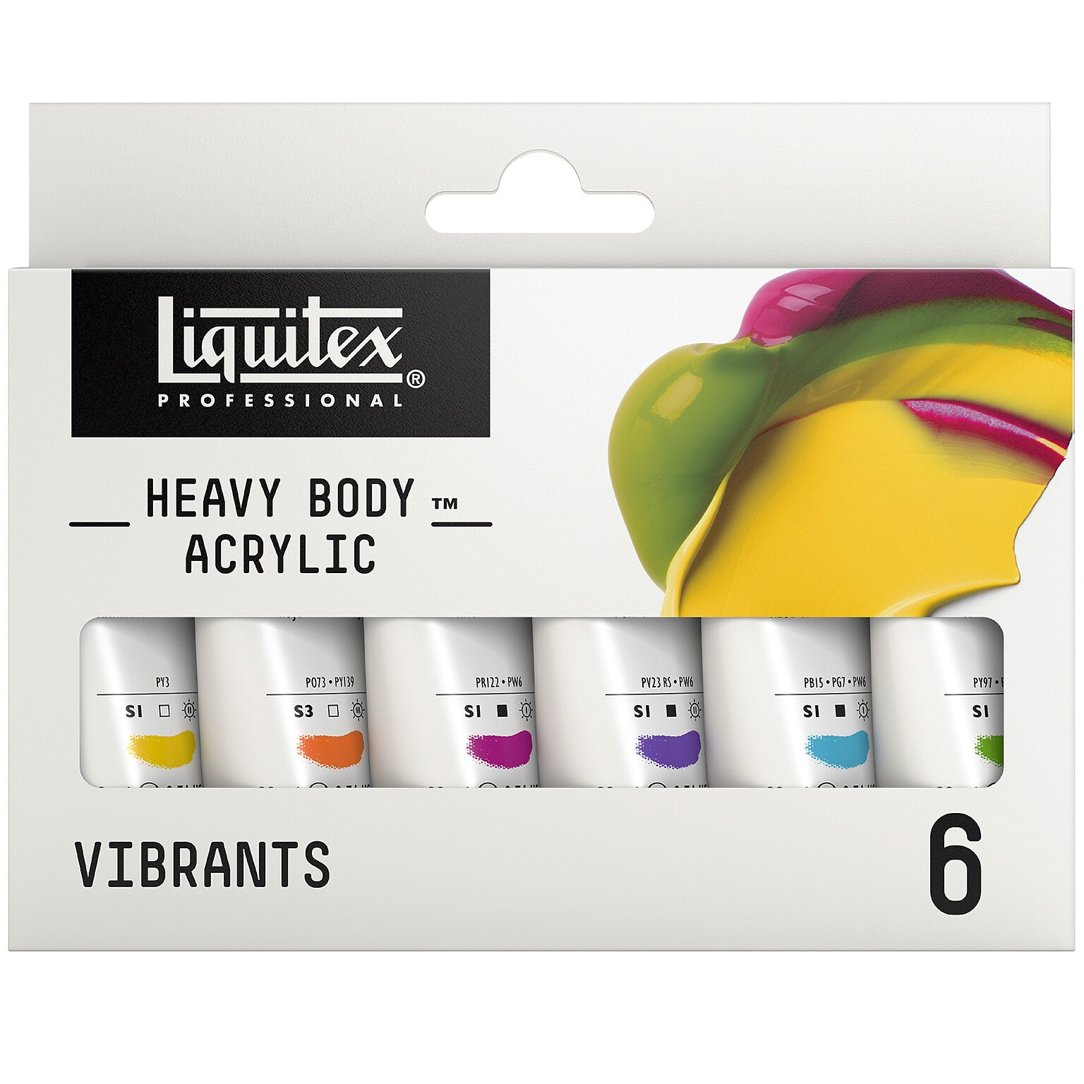 Liquitex Professional Heavy Body Acrylic Paint Tubes, Assorted Colors, 22 mL, 6 Pieces/Set (LIQ3699295)
