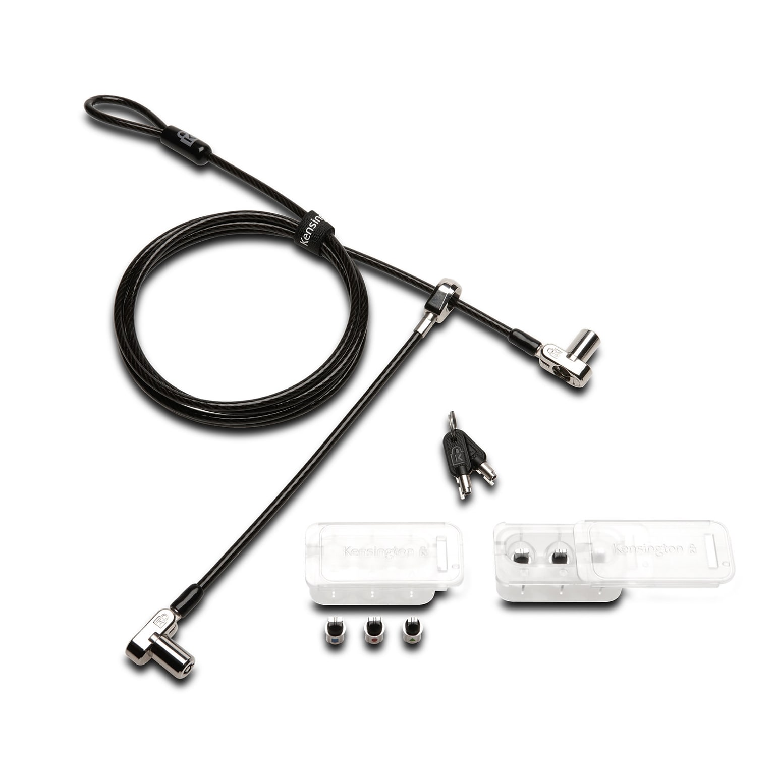 Kensington Universal 3-in-1 Keyed Cable Lock, Twin Lockheads (K63380WW)