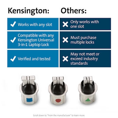 Kensington Replacement Lock Head Tips for Universal 3-in-1 Laptop Lock (K62315WW)