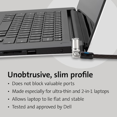 Kensington Slim N17 2.0 Keyed Dual Head Laptop Lock for Wedge-Shaped Slots (K60508WW)