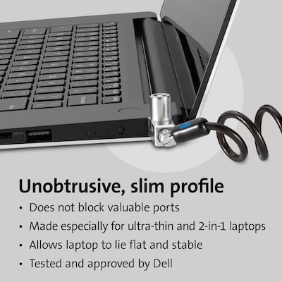Kensington Slim N17 2.0 Portable Keyed Laptop Lock for Wedge-Shaped Slots, Black (K60511WW)