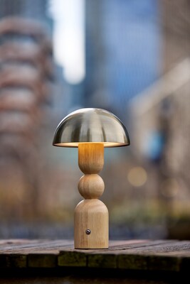Adesso Connie 10.75"H LED Table Lamp, Natural/Antique Brass (3178-12)