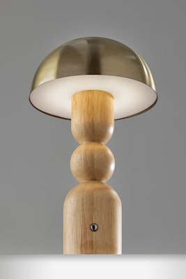 Adesso Connie 10.75"H LED Table Lamp, Natural/Antique Brass (3178-12)