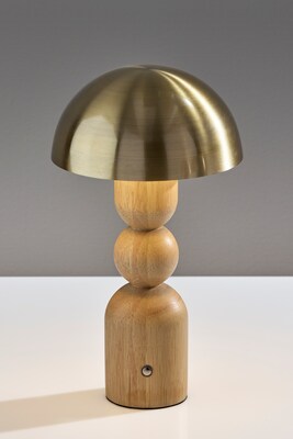 Adesso Connie 10.75"H LED Table Lamp, Natural/Antique Brass (3178-12)