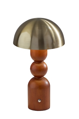 Adesso Connie 10.75H LED Table Lamp, Walnut/Antique Brass (3178-15)