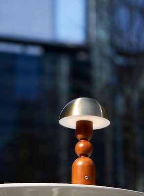 Adesso Connie 10.75H LED Table Lamp, Walnut/Antique Brass (3178-15)