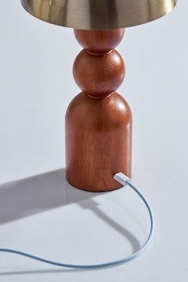 Adesso Connie 10.75"H LED Table Lamp, Walnut/Antique Brass (3178-15)