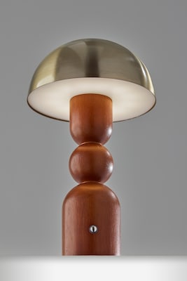 Adesso Connie 10.75"H LED Table Lamp, Walnut/Antique Brass (3178-15)