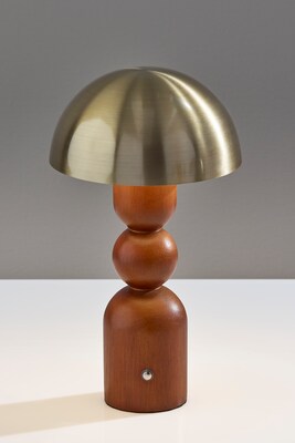 Adesso Connie 10.75"H LED Table Lamp, Walnut/Antique Brass (3178-15)