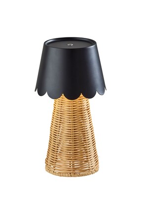 Adesso Tory 9.75H LED Table Lamp, Rattan/Black (3165-01)