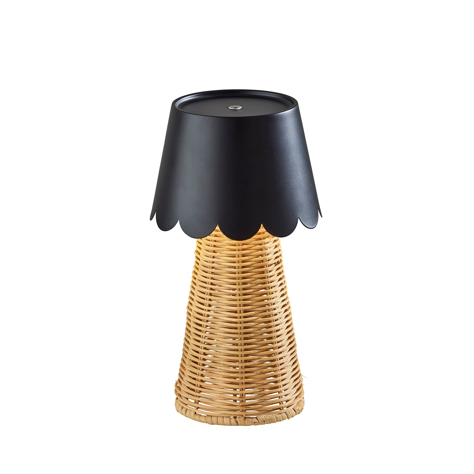 Adesso Tory 9.75H LED Table Lamp, Rattan/Black (3165-01)