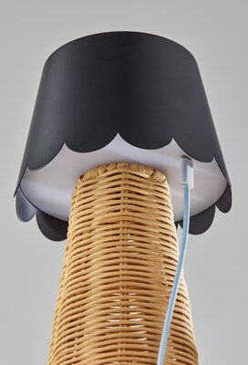 Adesso Tory 9.75"H LED Table Lamp, Rattan/Black (3165-01)