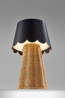Adesso Tory 9.75"H LED Table Lamp, Rattan/Black (3165-01)