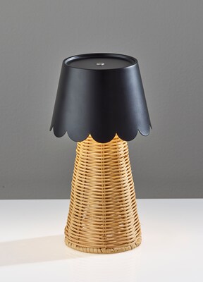 Adesso Tory 9.75"H LED Table Lamp, Rattan/Black (3165-01)