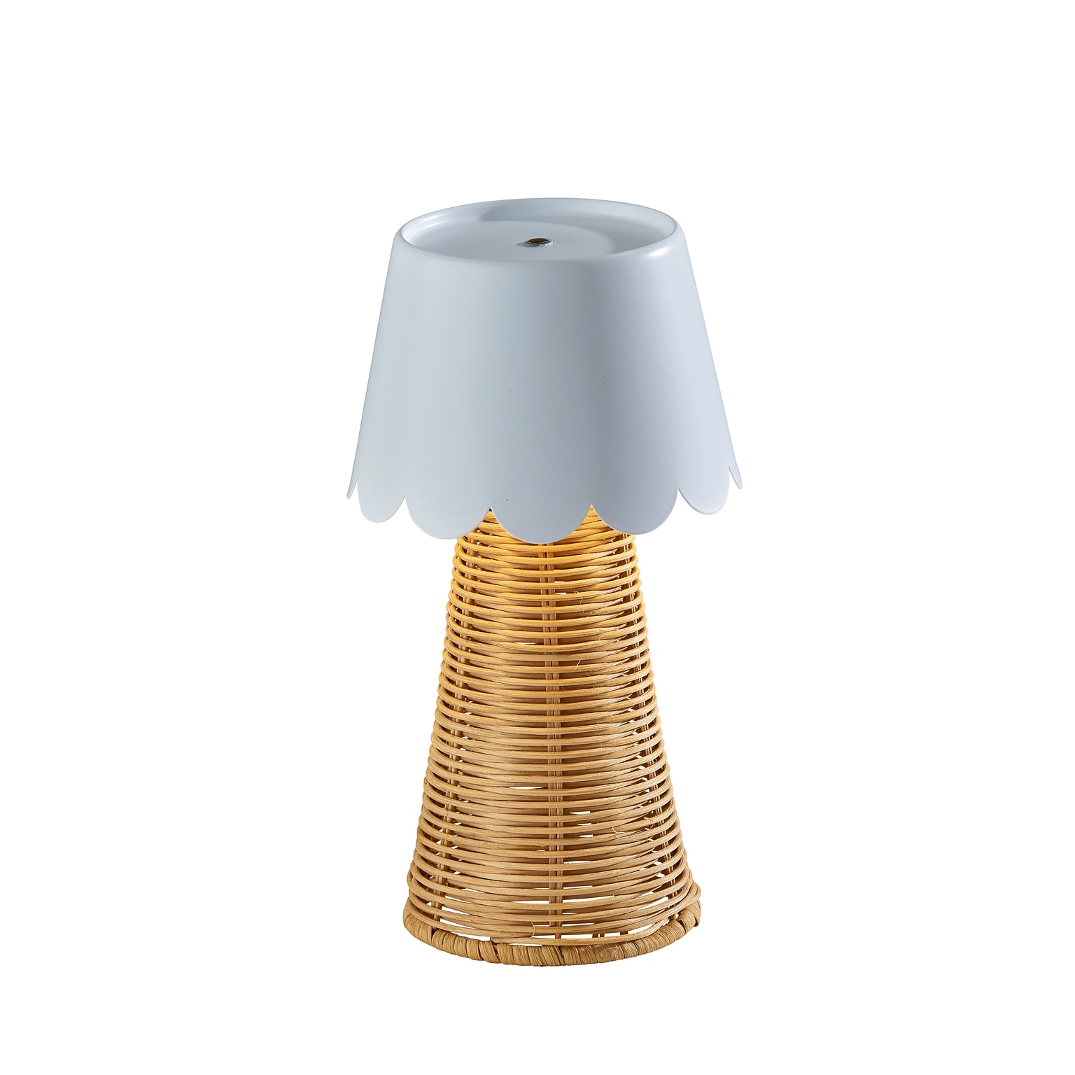 Adesso Tory 9.75H LED Table Lamp, Rattan/White (3165-02)