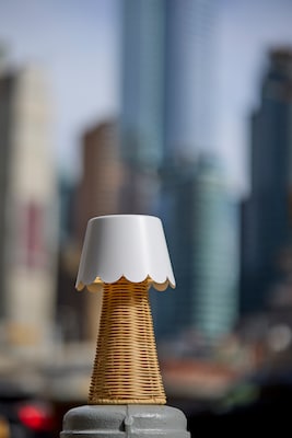 Adesso Tory 9.75"H LED Table Lamp, Rattan/White (3165-02)