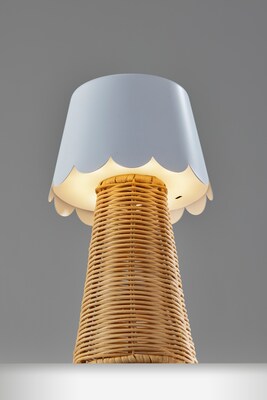 Adesso Tory 9.75"H LED Table Lamp, Rattan/White (3165-02)
