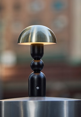 Adesso Connie 10.75"H LED Table Lamp, Black/Antique Brass (3178-01)