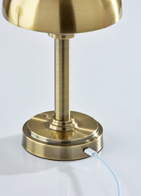Adesso Ollie 12.5"H LED Table Lamp, Antique Brass (3186-21)