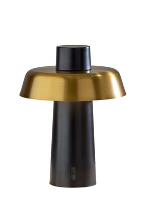 Adesso ADS360 Pirlo 11.75H LED Table Lamp, Black/Antique Brass (AD9204-01)