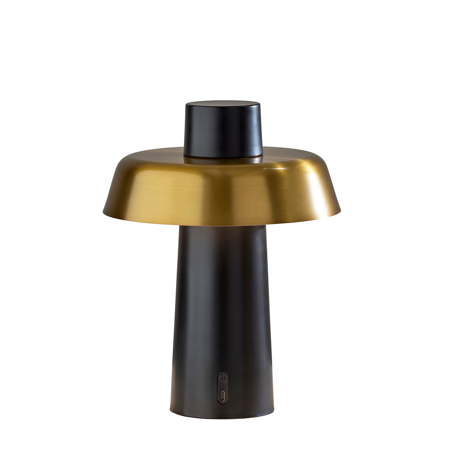 Adesso ADS360 Pirlo 11.75H LED Table Lamp, Black/Antique Brass (AD9204-01)