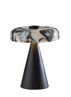 Adesso Randy 9H LED Table Lamp, Black/Marble (4132-01)