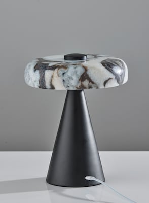 Adesso Randy 9"H LED Table Lamp, Black/Marble (4132-01)