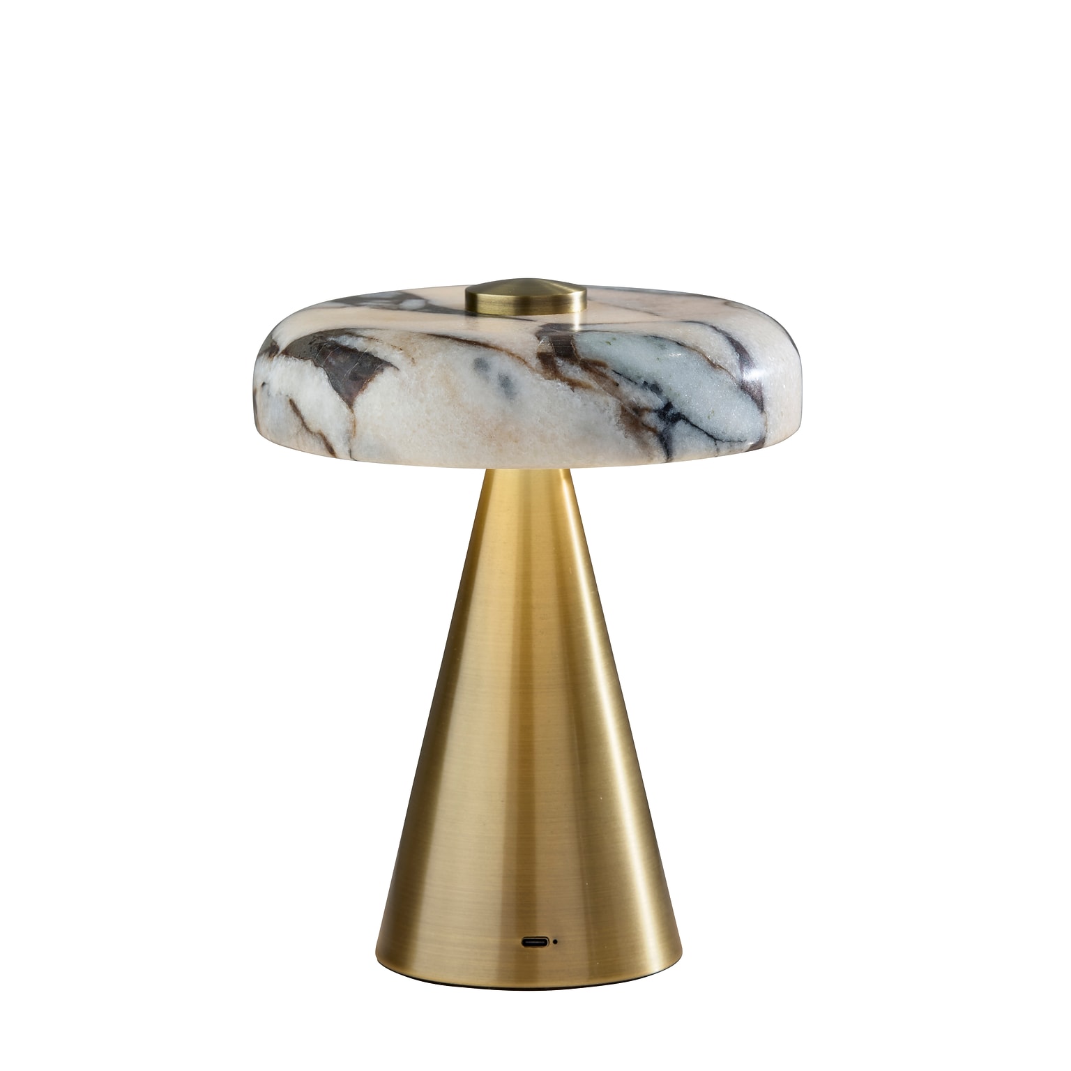 Adesso Randy 9H LED Table Lamp, Antique Brass/Marble (4132-21)