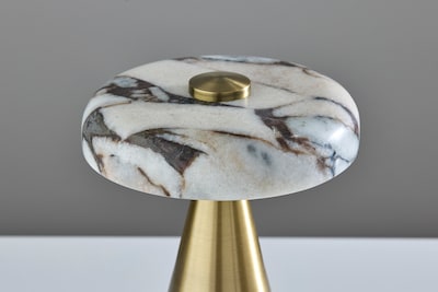 Adesso Randy 9H LED Table Lamp, Antique Brass/Marble (4132-21)