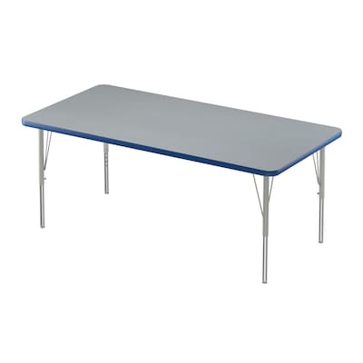 Correll Rectangular Activity Table Set, 30" x 60", Height Adjustable, Gray Granite (AP2-A3060TFREC-15-14-37-8-18)
