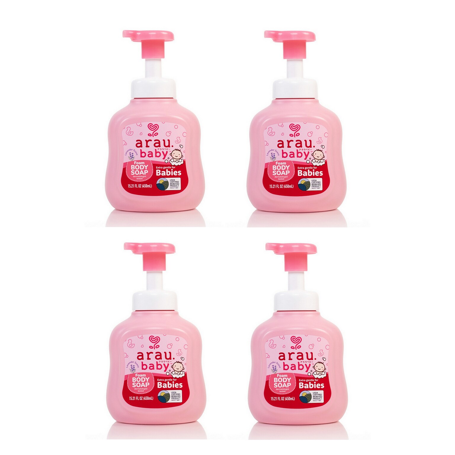 Arau Baby Foam Body Soap, Lavender Scent, 15.21 oz., 4/Pack (AFG-4004-CASE)